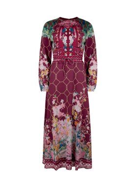 Gemma Albright Chiffon Printed Waisted Maxi Dress size XL
